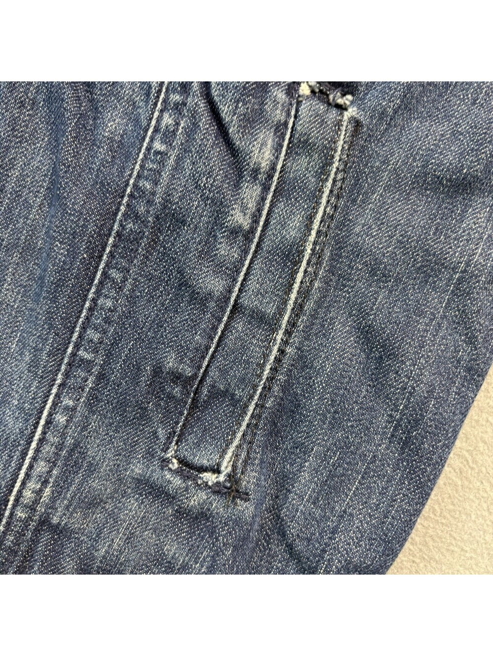 Vintage 90s Knockout Jeans Denim Jean Trucker Jacket Size XL Blue Baggy Hip Hop - Picture 4 of 9